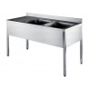 Stainless Steel Table With Double Bowl Sink – 1200x700x900+100 mm