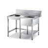 STAINLESS STEEL ENTRY DISHWASHER TABLES WITH GARBAGE HOLE